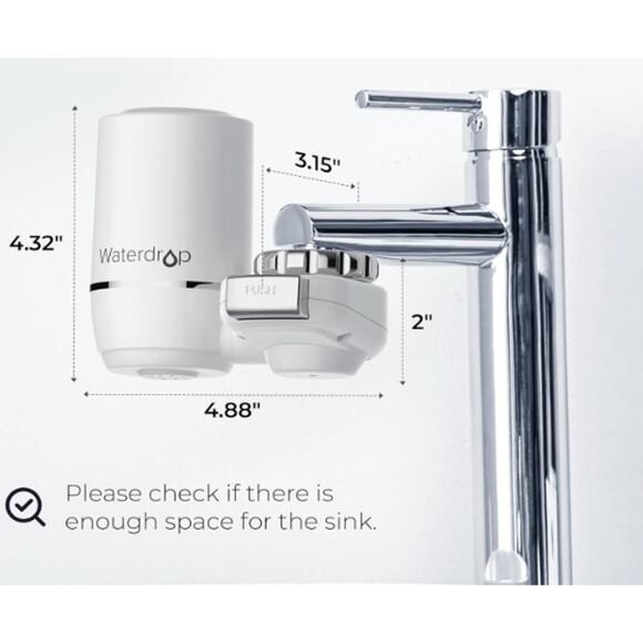 Waterdrop Sink Filter Water Faucet for Skin Care, NO Filter NOT Included- White - Picture 3 of 3